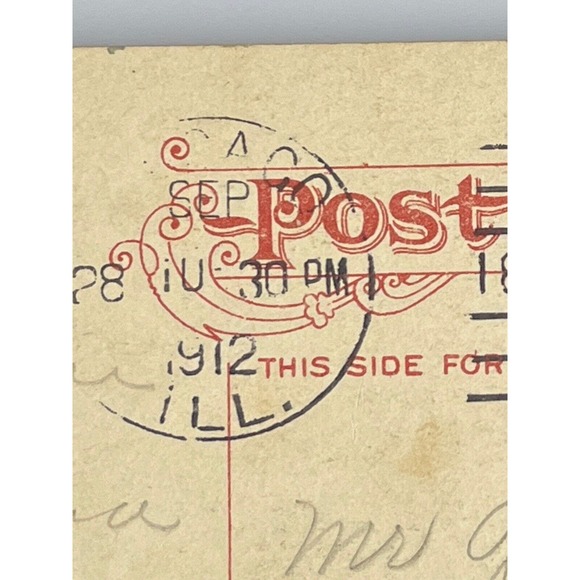 Antique 1912 Ephemera Posted Signed Postcard Best Wishes Elephant Handler Litho - Picture 7 of 8